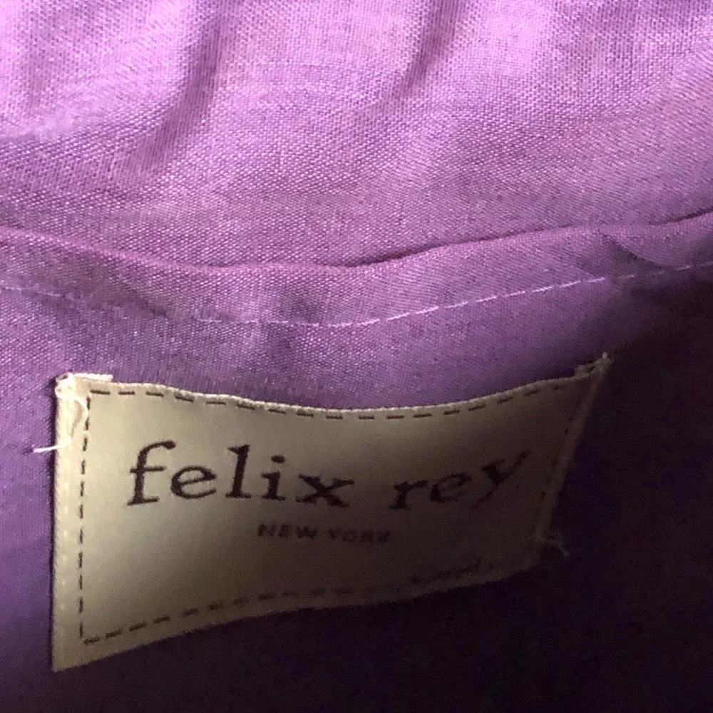 Felix Rey NY Fuchsia Straw Clutch Purse Seashell Embellished Boho Beach Bag